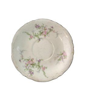 unbranded floral teacup saucer scalloped gold edge